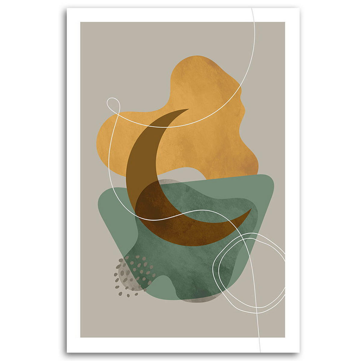 KUNSTDRUCK Grün 60/90 cm - Grün, Textil (60/90cm) - KUNSTLOFT