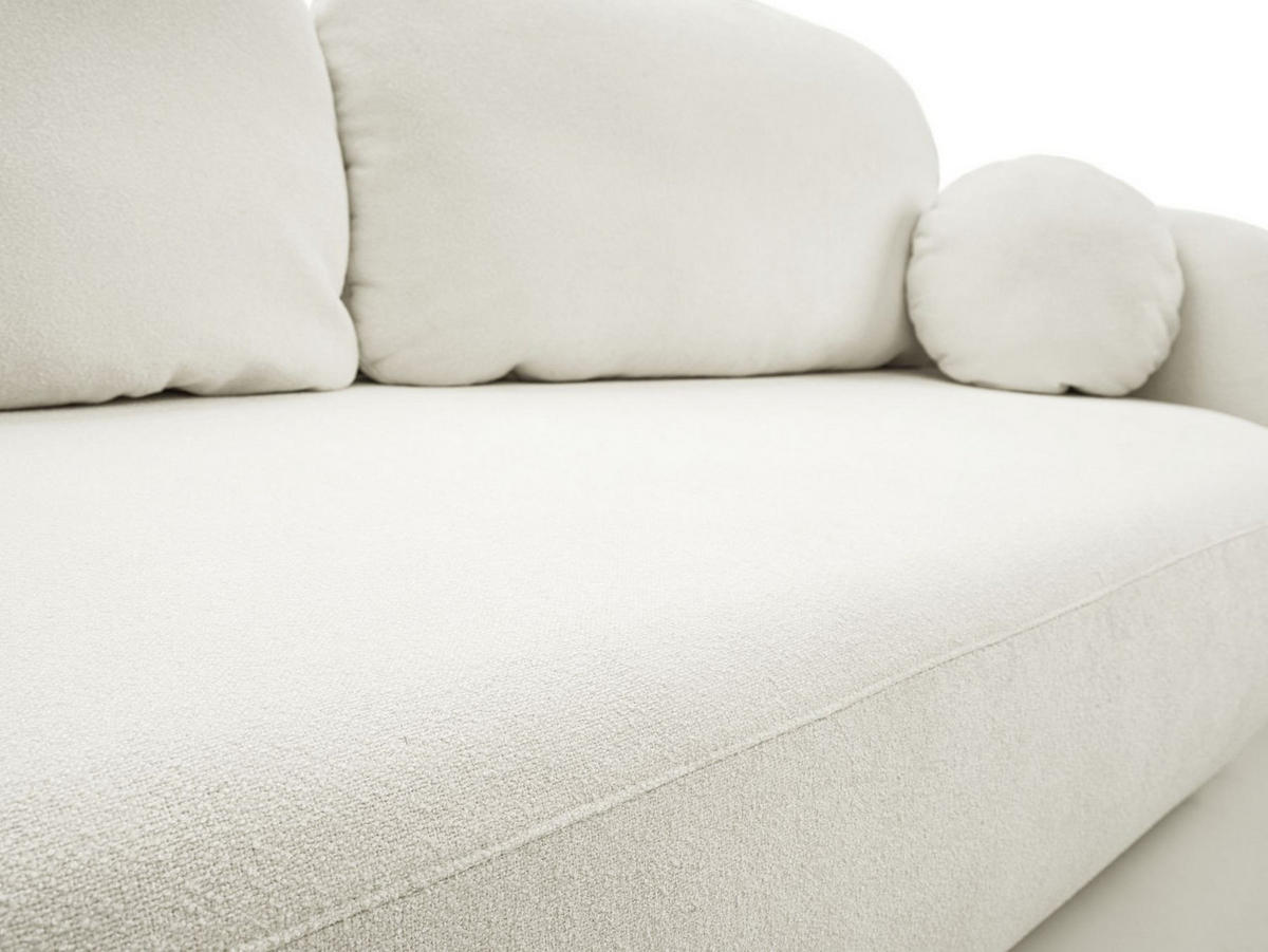 SCHLAFSOFA LIO, Sofa mit Schlaffunktion und Bettkasten, Farbe: Weiß, Velourstoff - Weiß, Textil (238/86/101cm) - Sepro Meble