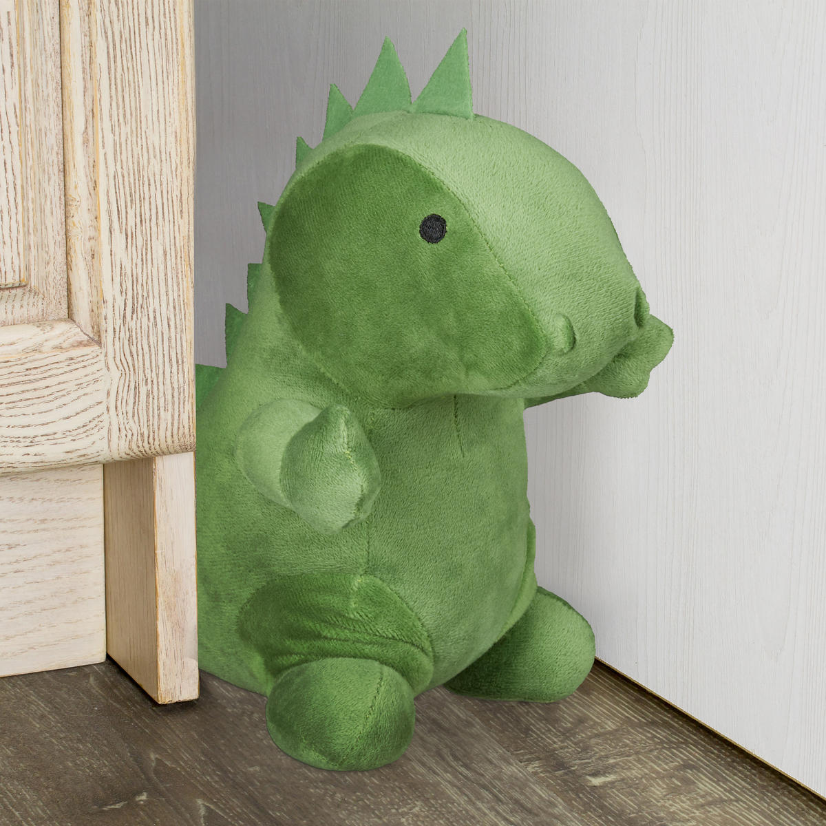DÖRRSTOPP Grön dinosaurie 24x16x24 cm - Grön, Textil/Naturmaterial (16/24cm) - Relaxdays
