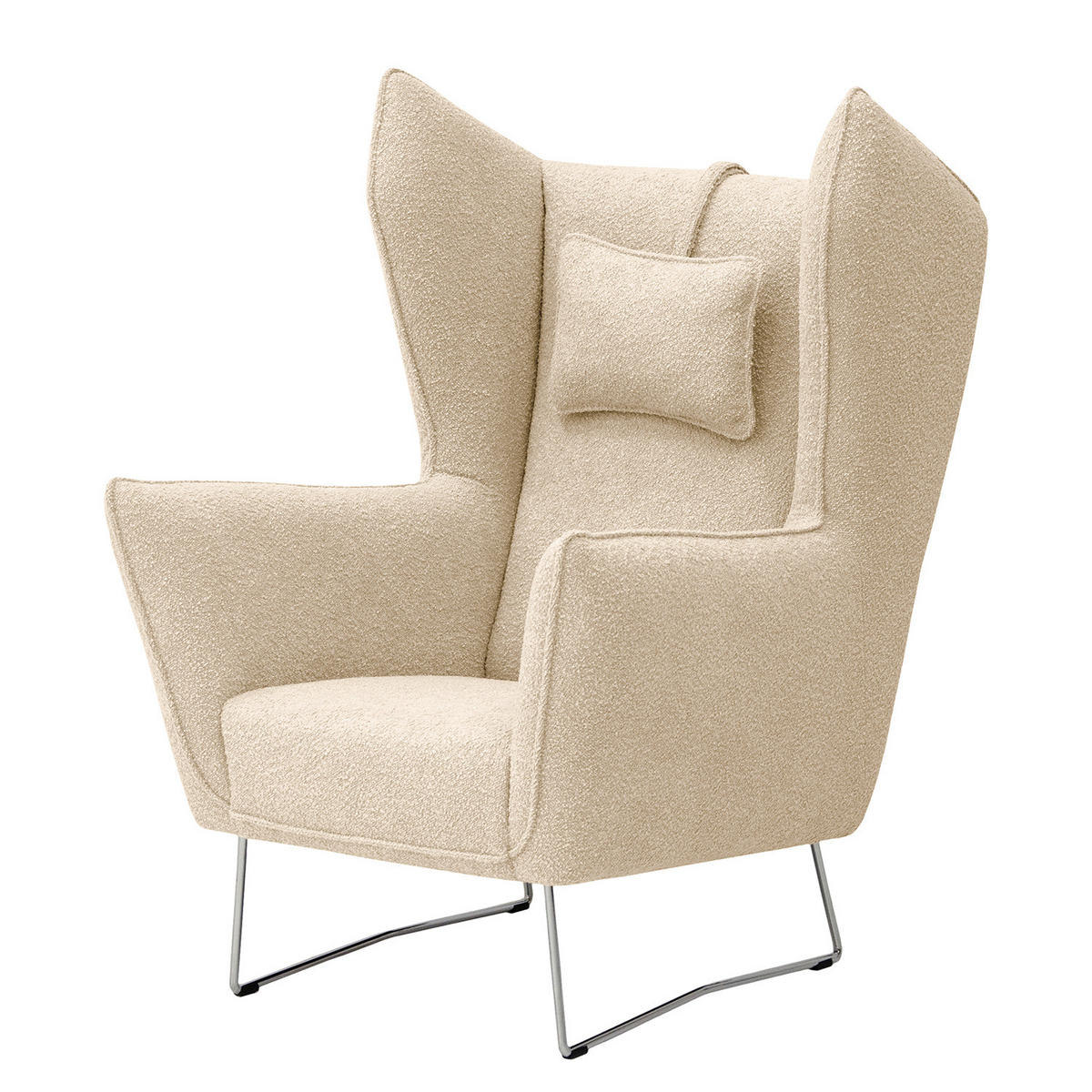 SESSEL - Chromfarben/Beige, Textil/Metall (80/112/92cm) - home24