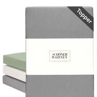 TOPPER Spannbettlaken BASIC - Grau, Textil (140/200cm) - Schöner Wohnen