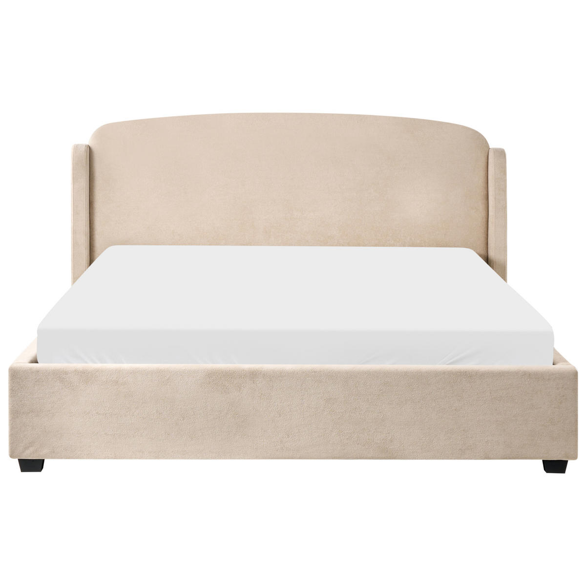 BETT mit Stauraum 180/200 cm Stoff Taupe Bernay - Taupe, Textil (180/200cm) - Beliani