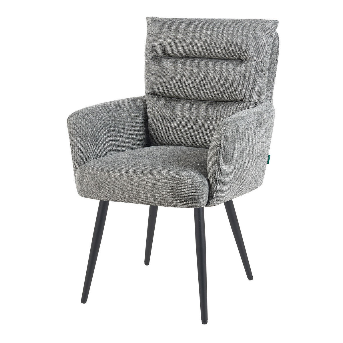 ESSZIMMERSTUHL Mika-Yann - Schwarz/Grau, Textil/Metall (59/94/66cm) - DUBI Möbel