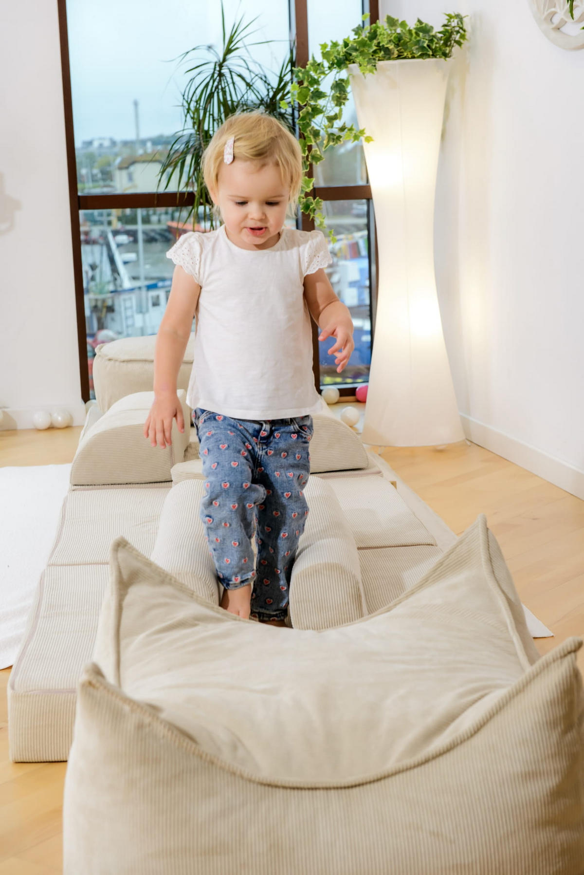 SITZPOUF für Kinder, Rechteckig, Kord, Ziegel - Orange, Textil (120/35/60cm) - MeowBaby