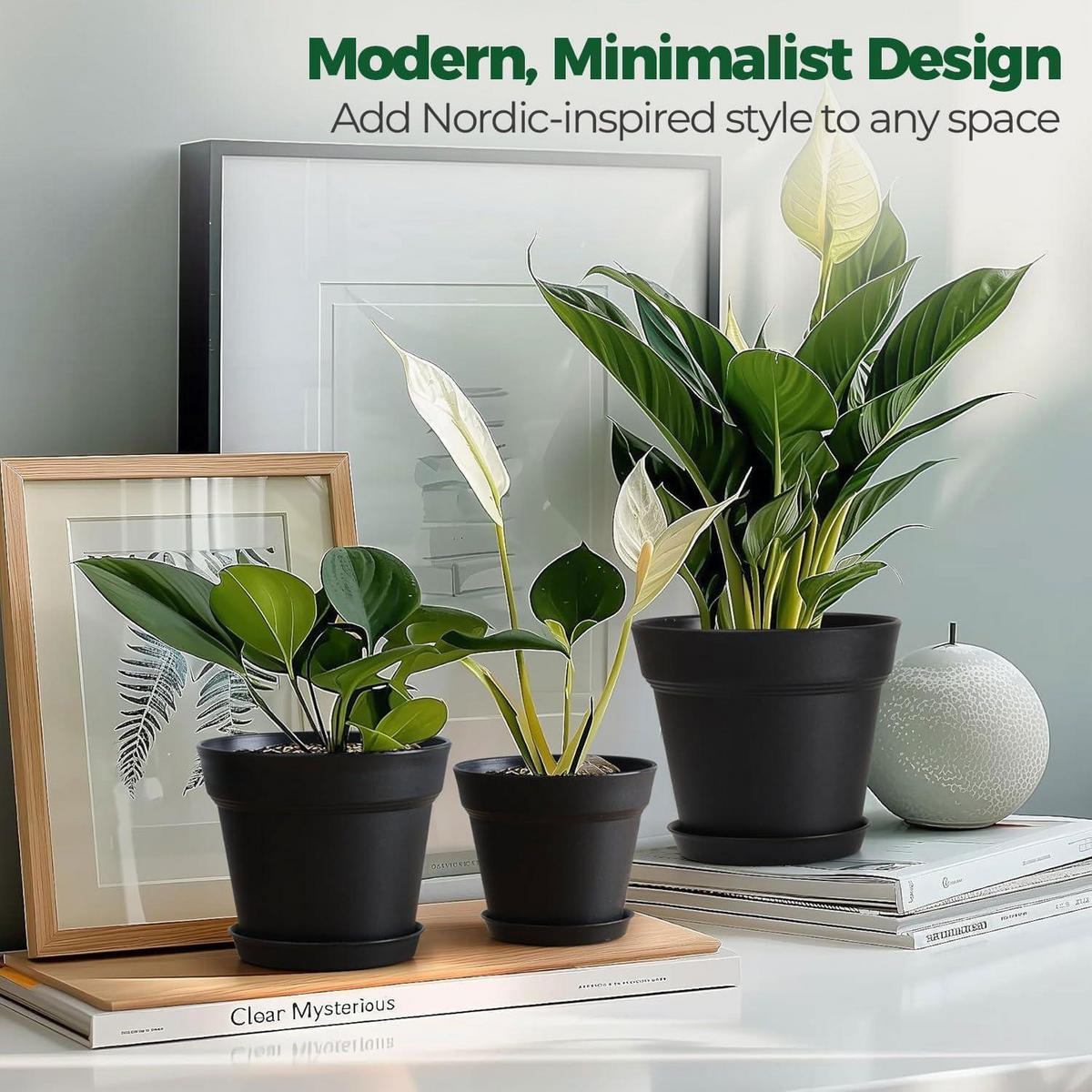 BLUMENTOPF 6er-Set Kunststoff Schwarz 12,5 cm - Schwarz, Kunststoff (12.5/10/12.5cm)