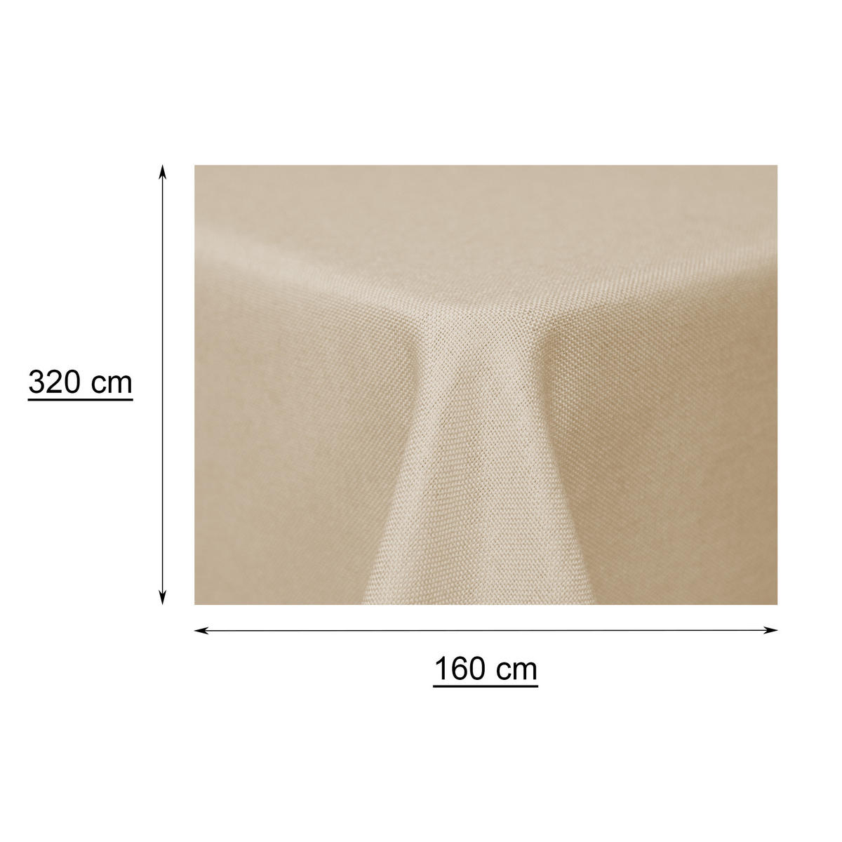 TISCHDECKE Leinenoptik 160/320 cm rechteckig Ecru - Ecru, Textil (160/320cm) - TiborTex