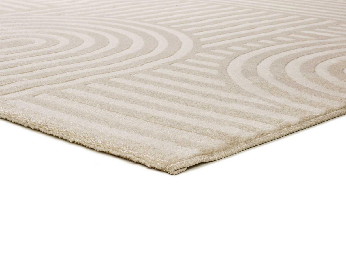 WEBTEPPICH mit geometrischem Muster Weiß Geprägt Zen 160/230 cm - Weiß, Naturmaterialien/Textil (160/230cm) - Atticgo