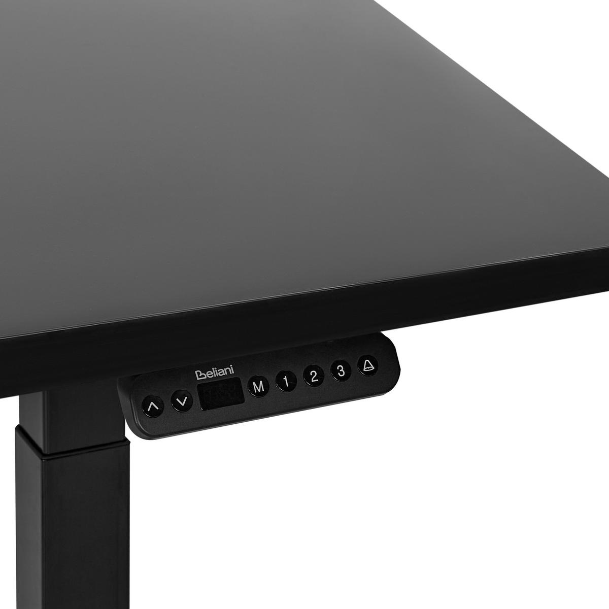 HÖHENVERSTELLBARER SCHREIBTISCH Elektrisch 160/72 cm Schwarz Destin III - Schwarz, Holzwerkstoff (72/160/63cm) - Beliani