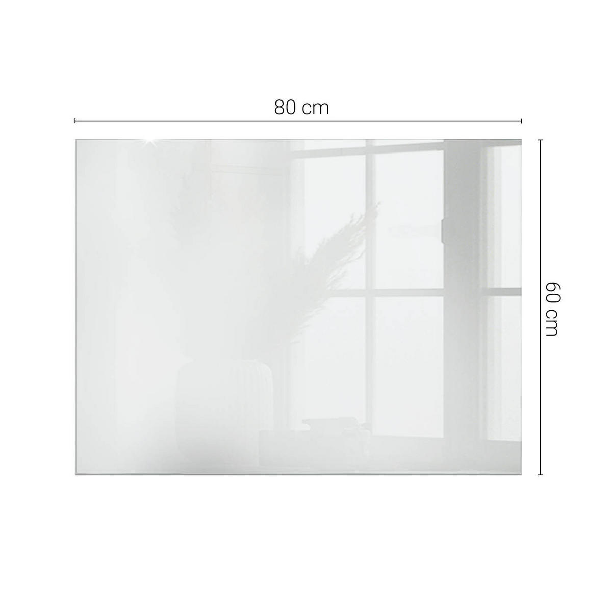 TISCHPLATTE 80x60 cm Glatte Weiße Oberfläche - Weiß Hochglanz/Weiß, Glas (80/60/0.4cm) - TULUP