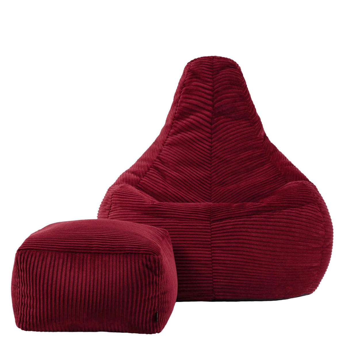 SITZSACK Dalton mit Hocker - Bordeaux, Textil (90/73/84cm) - icon