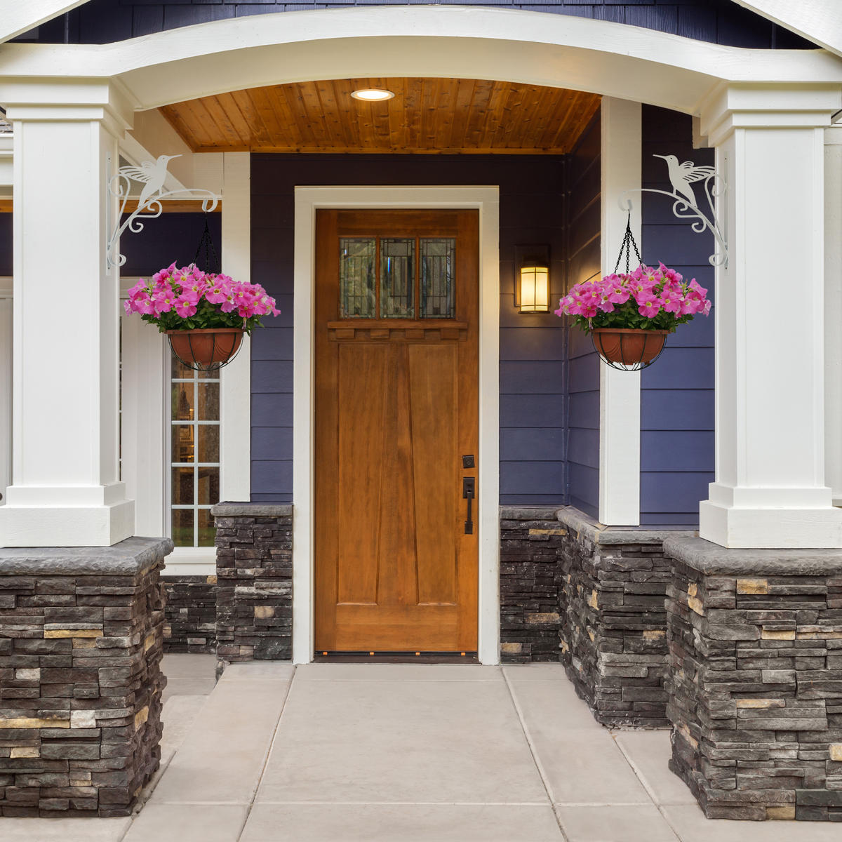 2XBLUMENAMPELHALTERUNG - Weiß, Metall (29.5/30/2cm) - Relaxdays