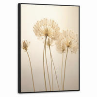 LEINWAND Bilder mit Rahmen - Sonnenlicht - Löwenzahn - Botanisch - Blumen - 60x80 - Creme, Textil (60/80cm) - MuchoWow