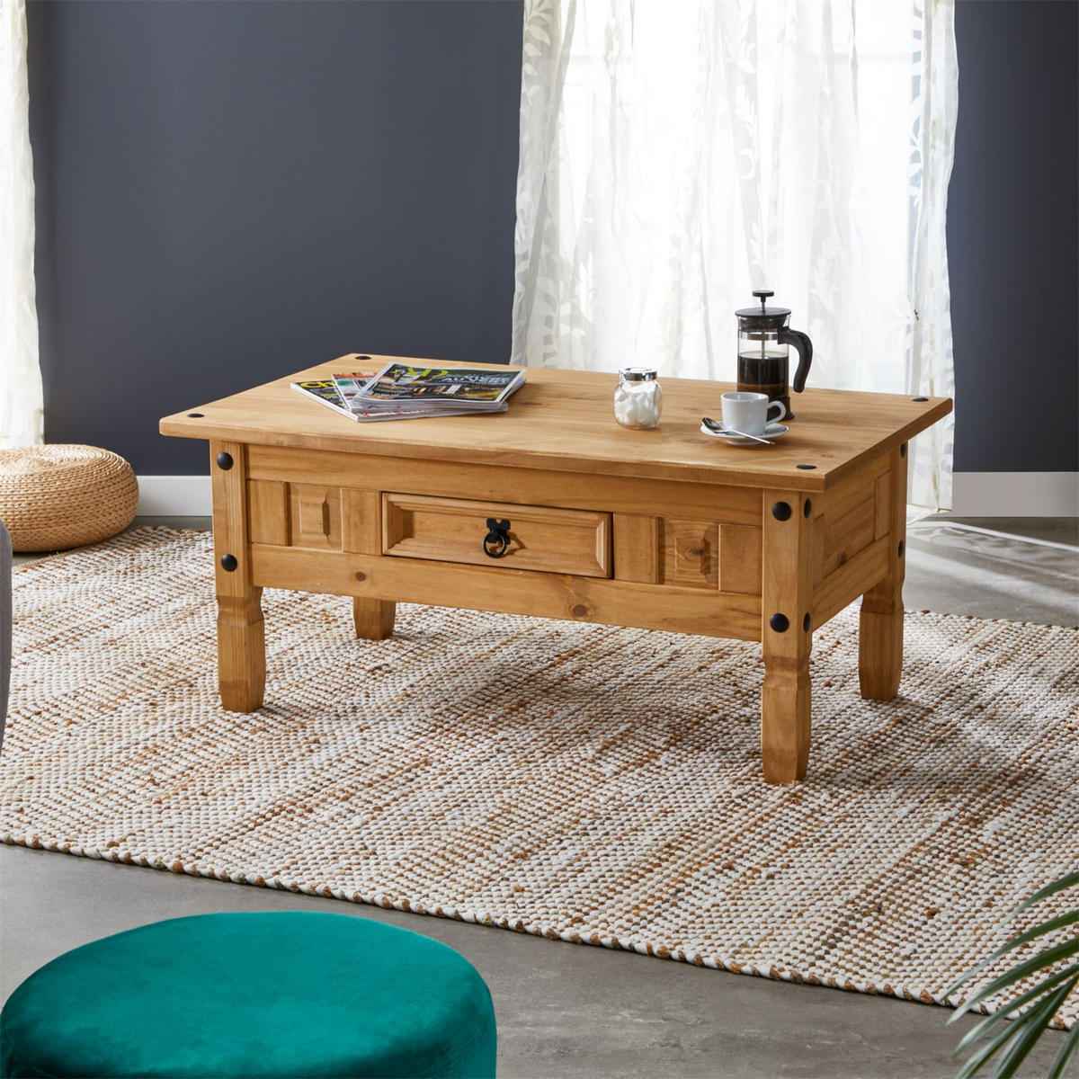 COUCHTISCH SALSA - Naturfarben, Holz (60/100/45cm) - CARO-Möbel