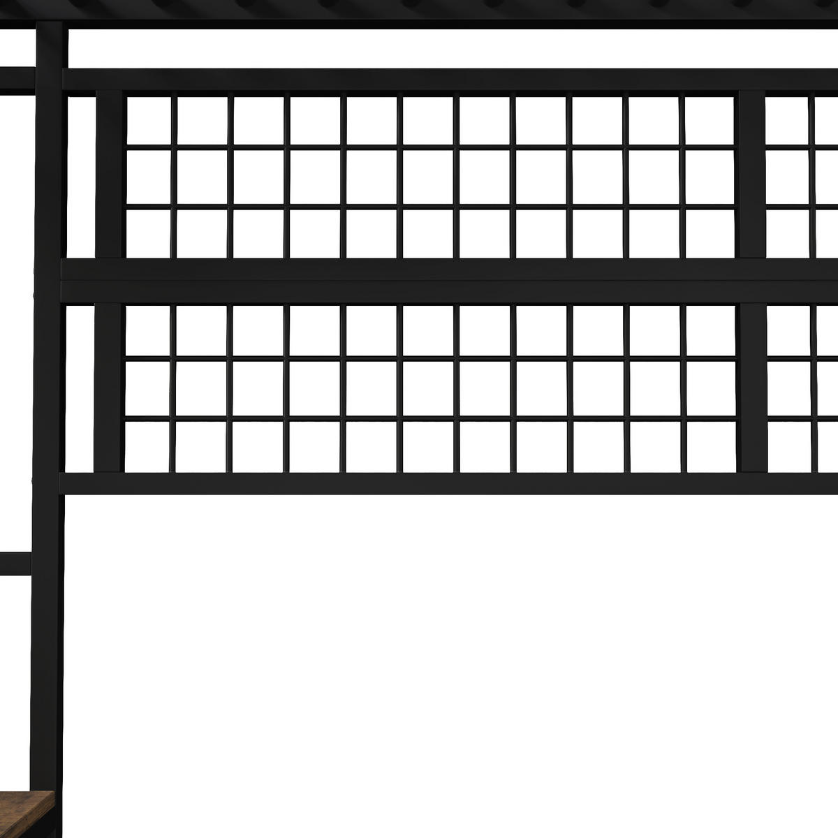 HOCHBETT aus Metall 90x200 cm in Schwarz mit LED-Lichtleiste & Ablagefach - Schwarz, Metall (90/200cm) - Modfu