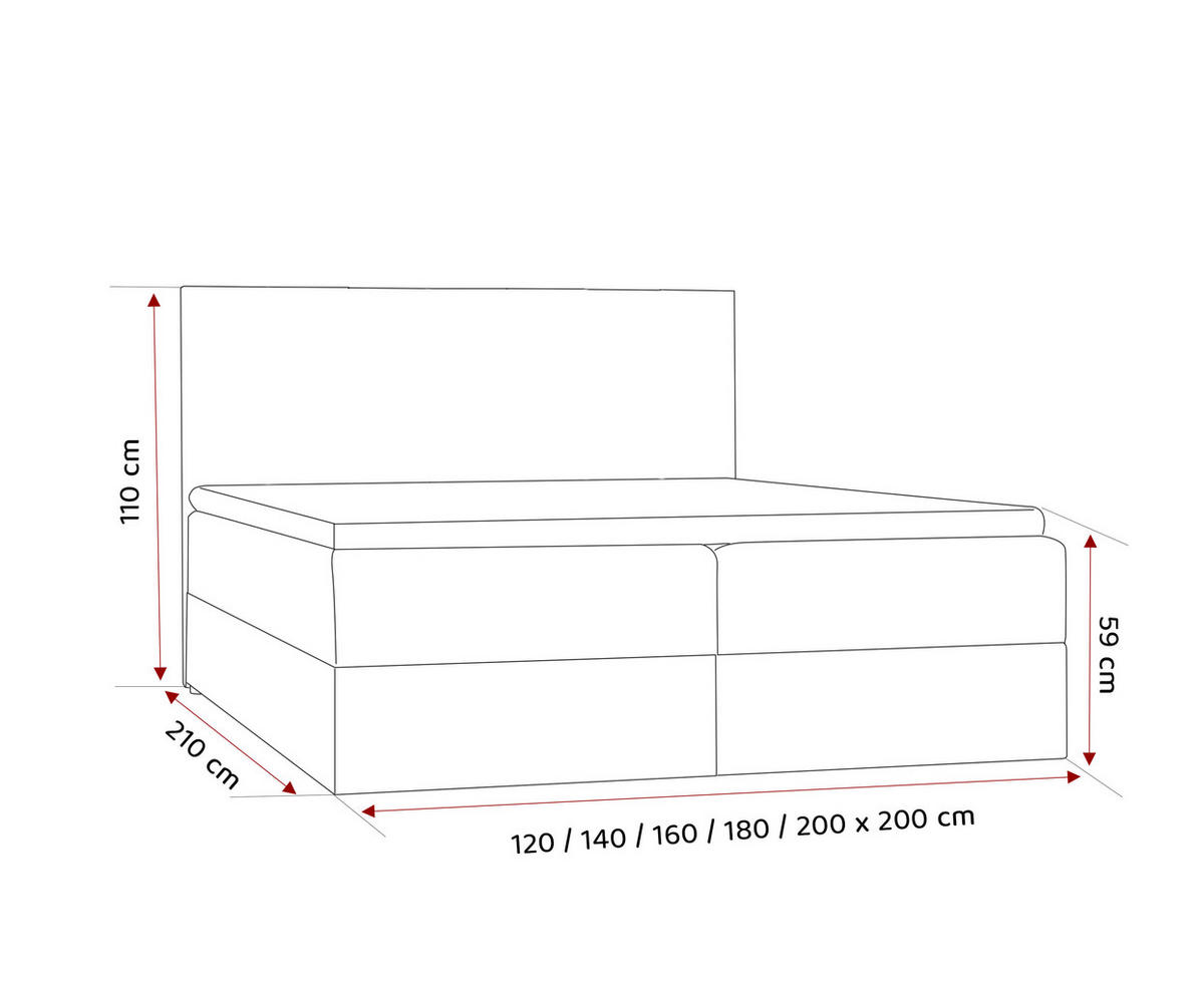 BOXBETT 140x200 cm mit Topper - Hellgrau, Holzwerkstoff/Textil (140/200cm) - Idohome