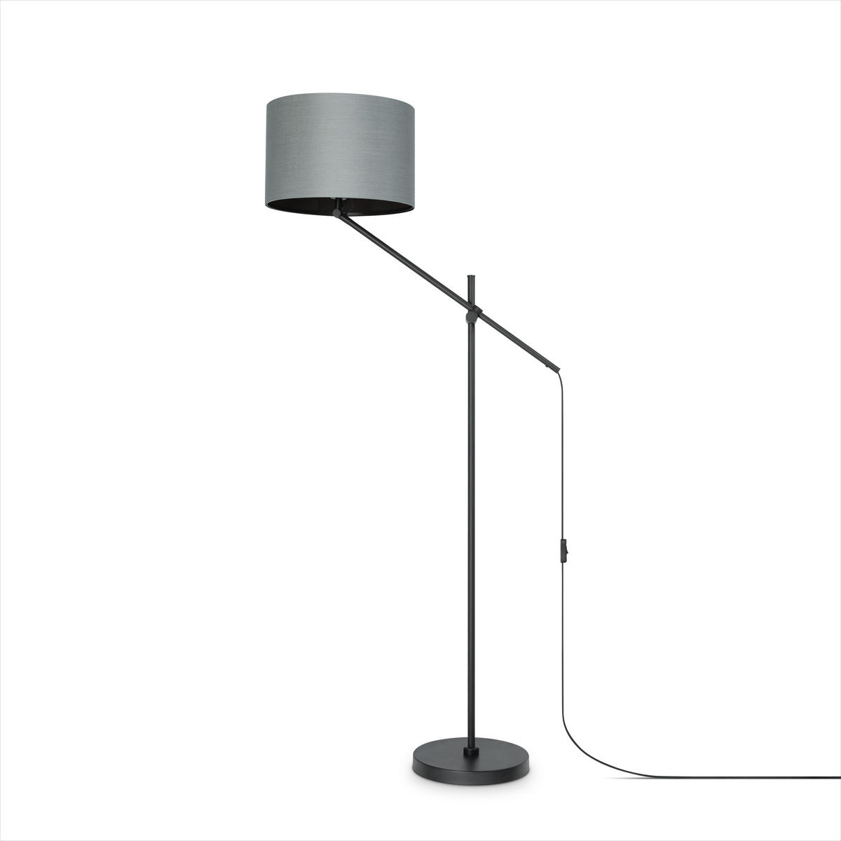 STEHLEUCHTE Tom - Grau, Metall (83/38/162.6cm) - Paco Home