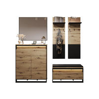 GARDEROBE Quant 3 - Schwarz/Eiche Artisan, Holzwerkstoff (184/182/40cm) - Meblini