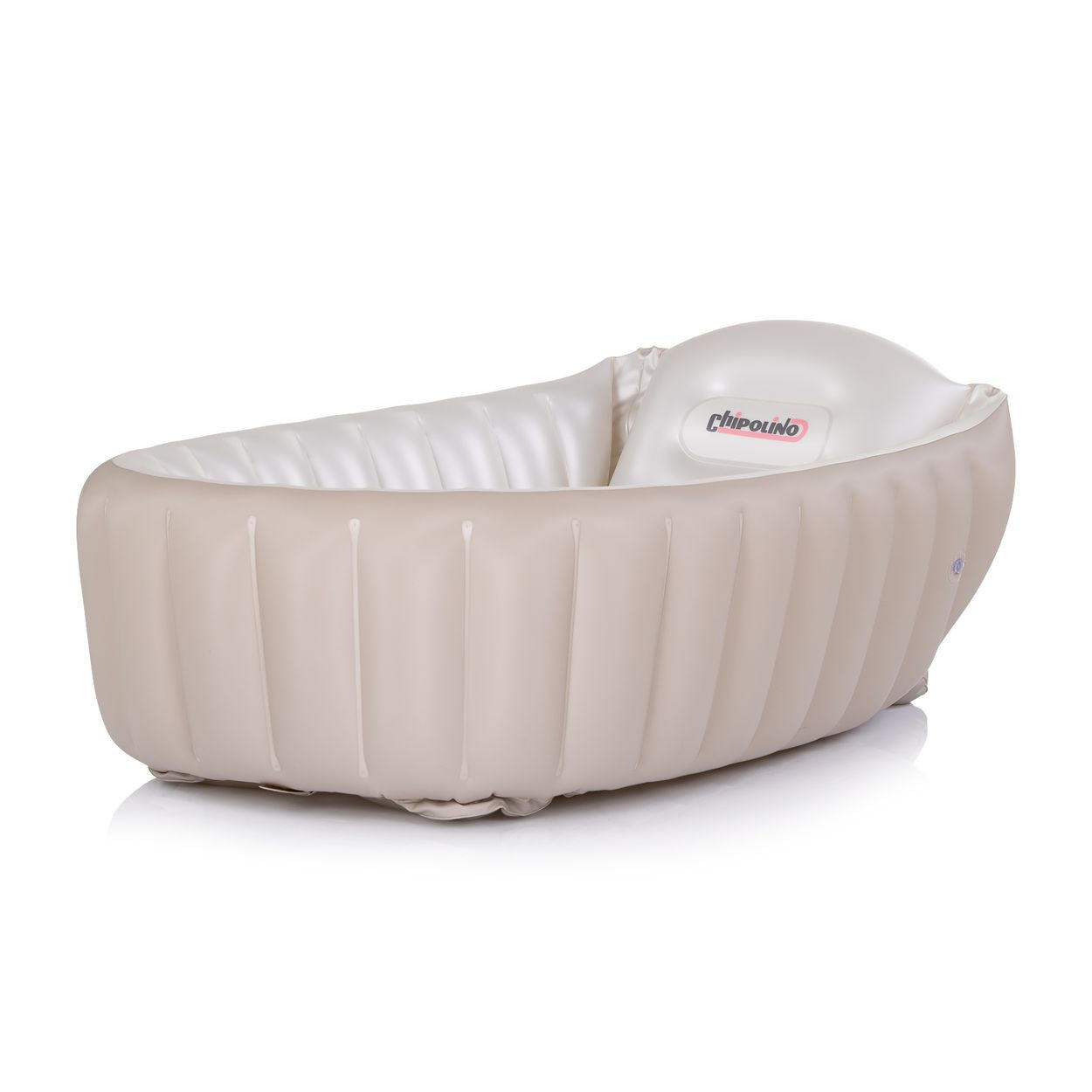 BABYBADEWANNE Baby Cloud aufblasbar Pumpe Seitenpolster ab Geburt beige - Beige, Kunststoff (56/90cm) - Chipolino