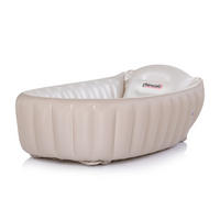 BABYBADEWANNE Baby Cloud aufblasbar Pumpe Seitenpolster ab Geburt beige - Beige, Kunststoff (56/90cm) - Chipolino