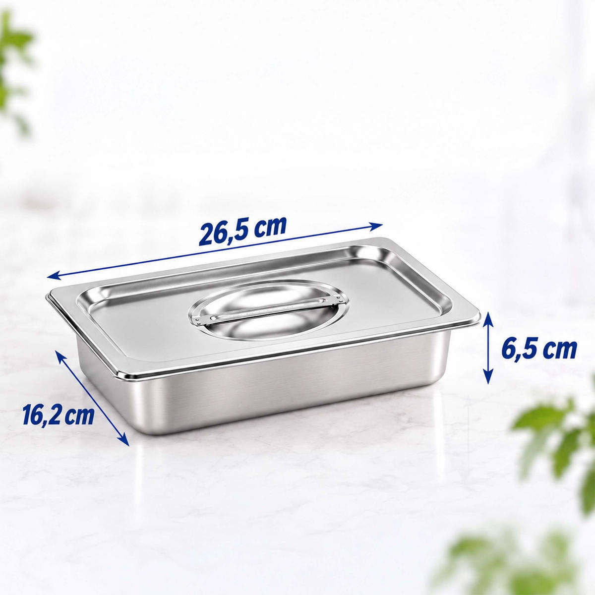 RECIPIENT Argintiu set-3 inox GN 1/4 cu capace - argintiu, metal - Relaxdays