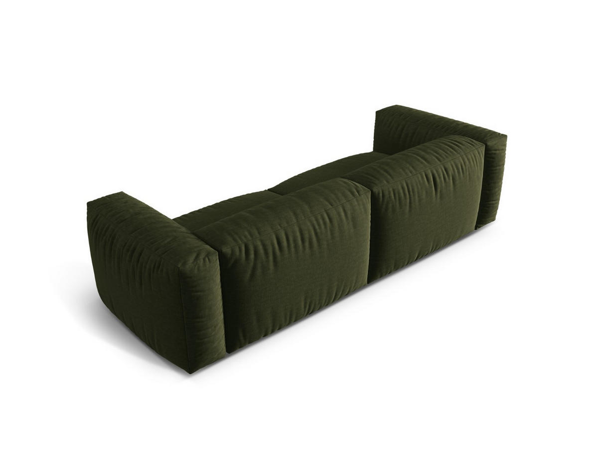 SOFA modular Martina aus strukturiertem Stoff grün 3 Sitzplätze - Grün, Textil (106/75/240cm) - Micadoni