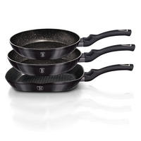 PFANNENSET Schwarz 50/30/20 cm BH6904 - Schwarz, Metall - Berlinger Haus