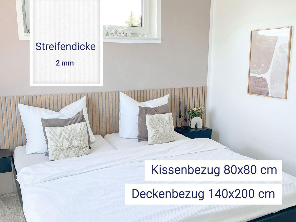 BETTWÄSCHE, 80x80 + 140x200 cm, 100% Baumwolle, Weiß - Weiß, Textil (140/200cm) - Zollner