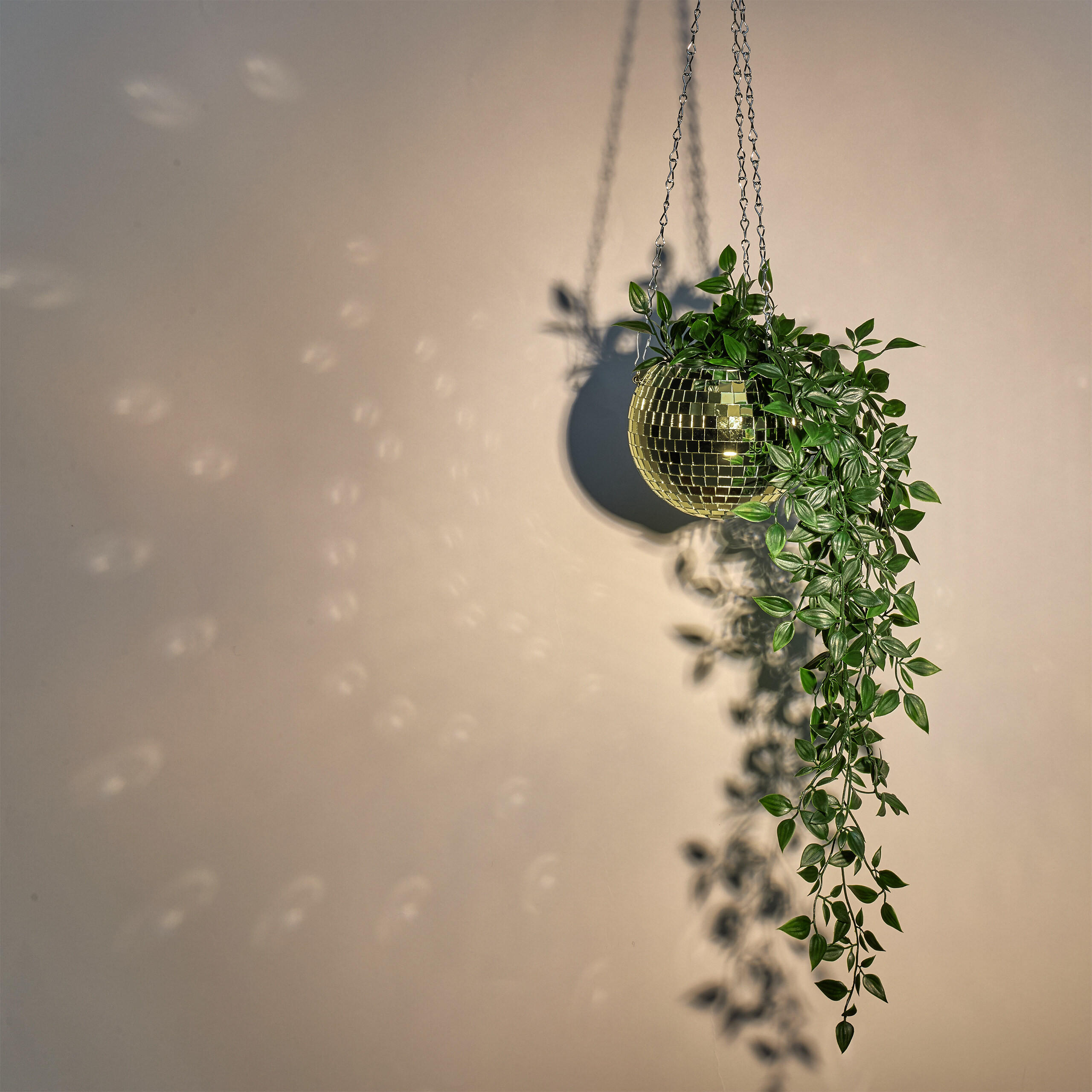 DISCOKUGEL Pflanzentopf - Goldfarben, Glas/Metall (15/13/15cm) - Relaxdays