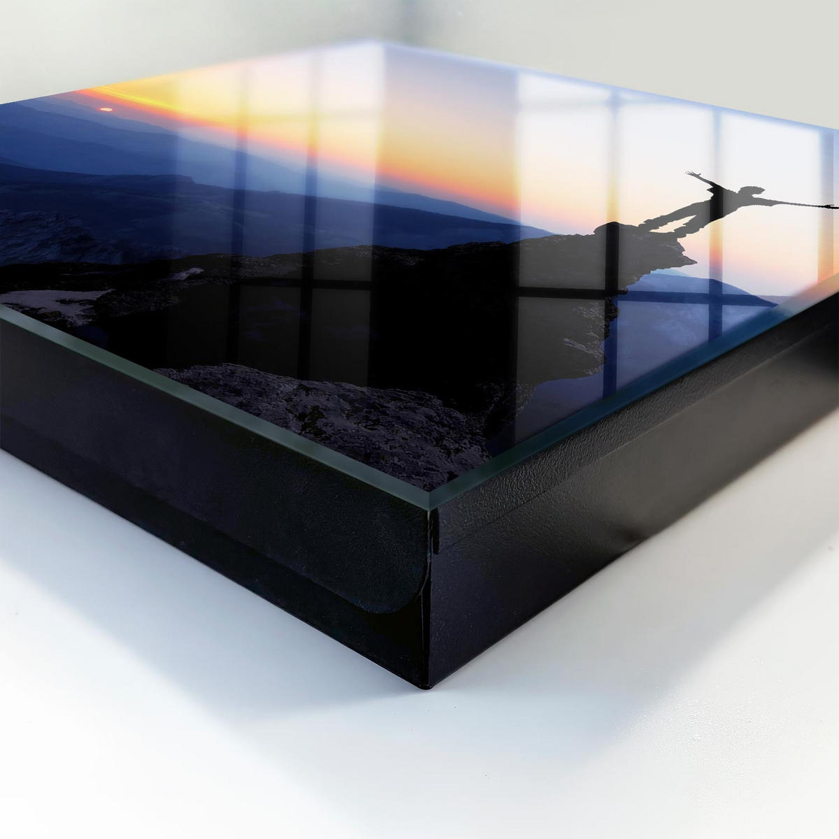 SCHLÜSSELBOX Schwarz 30x30 cm- Türöffnung nach rechts - Der Triumph der Natur - Blau, Metall (30/30/5cm) - TULUP