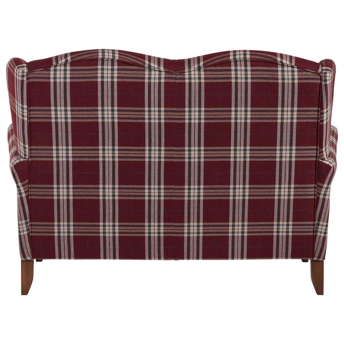 SOFA 2-Sitzer Katria Bezug Flachgewebe Buche nussbaum / rot - Rot, Kunststoff (156/108/86cm) - 58aufmkessel