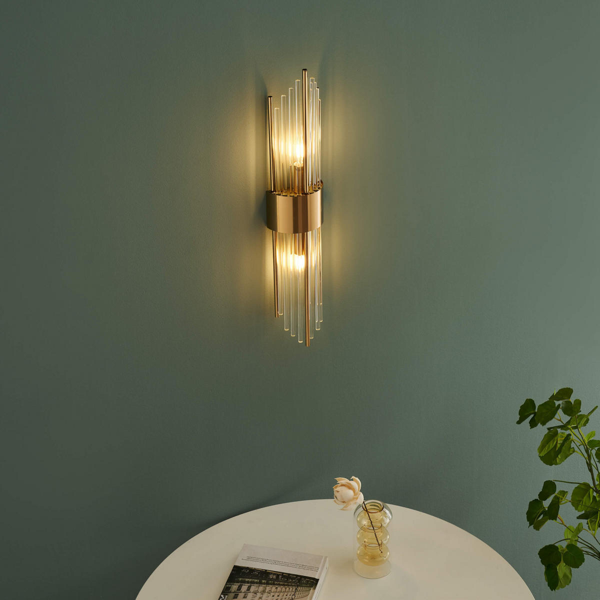 WANDLEUCHTE Dania, Gold / Messing, 60cm - Goldfarben, Glas (12/60/6cm) - KOSILUM