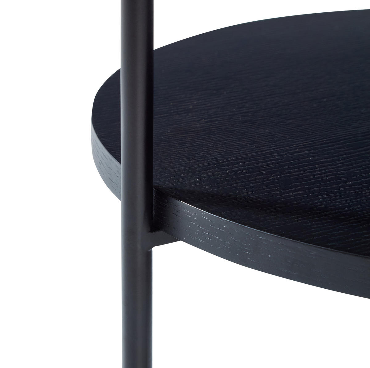 COUCHTISCH-SET 44/44/48 cm schwarz aus Massivholz und MDF mit 2 Ebenen - Schwarz, Holzwerkstoff (44/44/48cm) - OKWISH