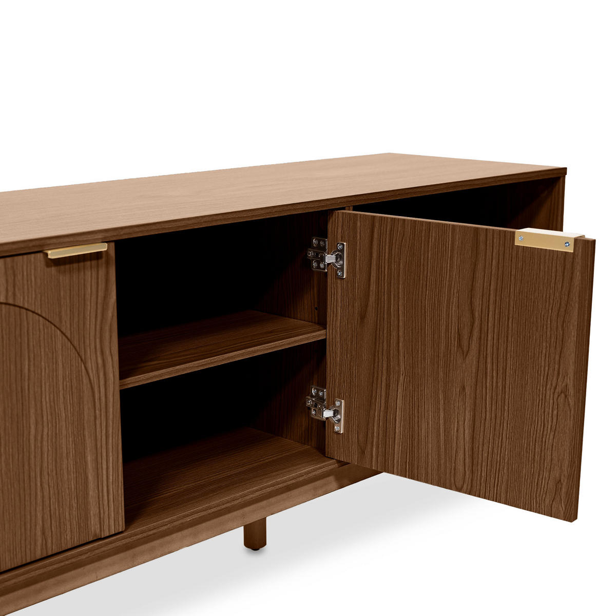 TV-STÄNDER NOLAN Nussbaumholzfarbe Stil Skandinavischer - Goldfarben/Braun, Holz/Metall (40/60/140cm) - Sicaan