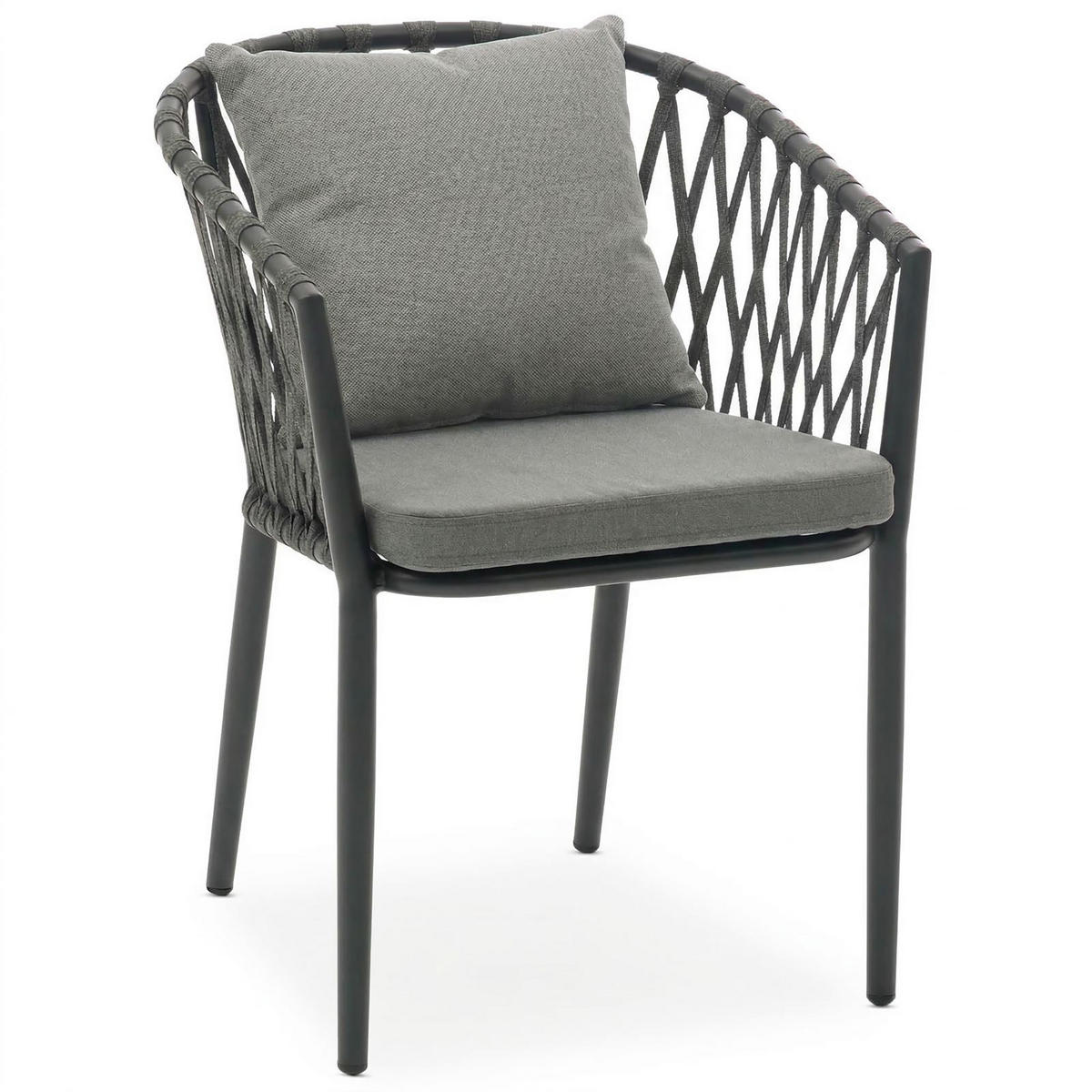 GARTENMÖBEL SET SUNNY 7ER SET GRAU, SCHWARZ - Grau, Metall - IDIMEX