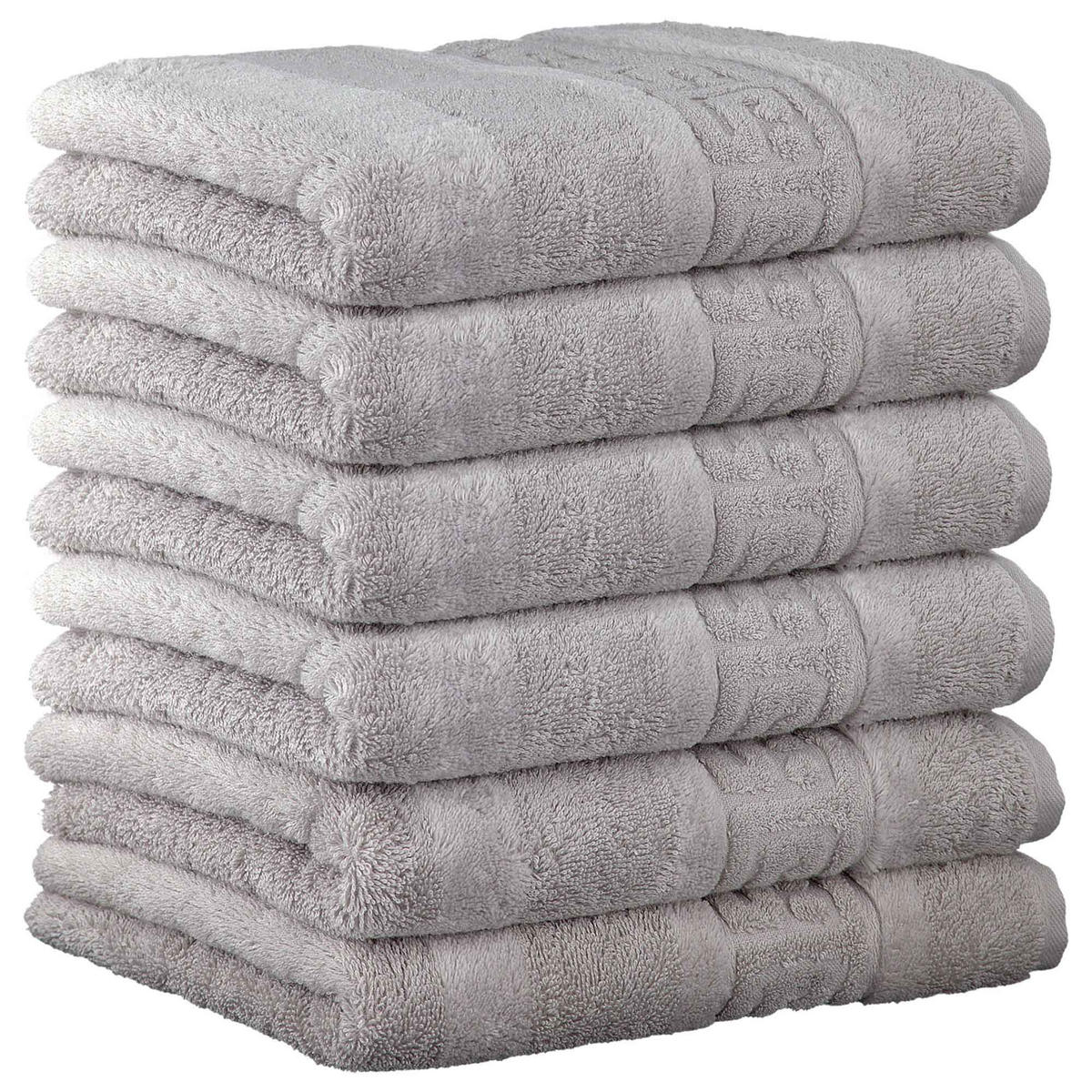 GÄSTETUCH 6er Pack 100% Baumwolle, Silber, 30 x 50 cm - Silberfarben, Naturmaterialien (30/40cm) - Cawoe
