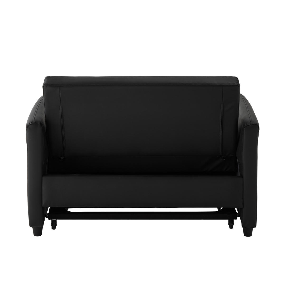 ROZKLADACIA pohovka z PU, plocha na spanie 156/100 cm antik čierna, rozkladacia - čierna, plast (122/82/83cm) - BEAOK