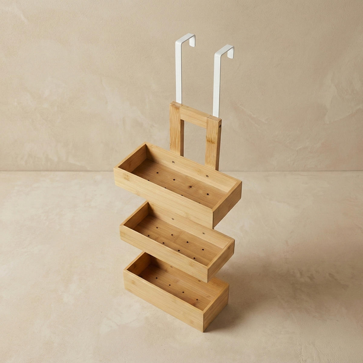 BADREGAL Rant Bambus H. 74 cm - Beige, Naturmaterialien (13/74/28cm)