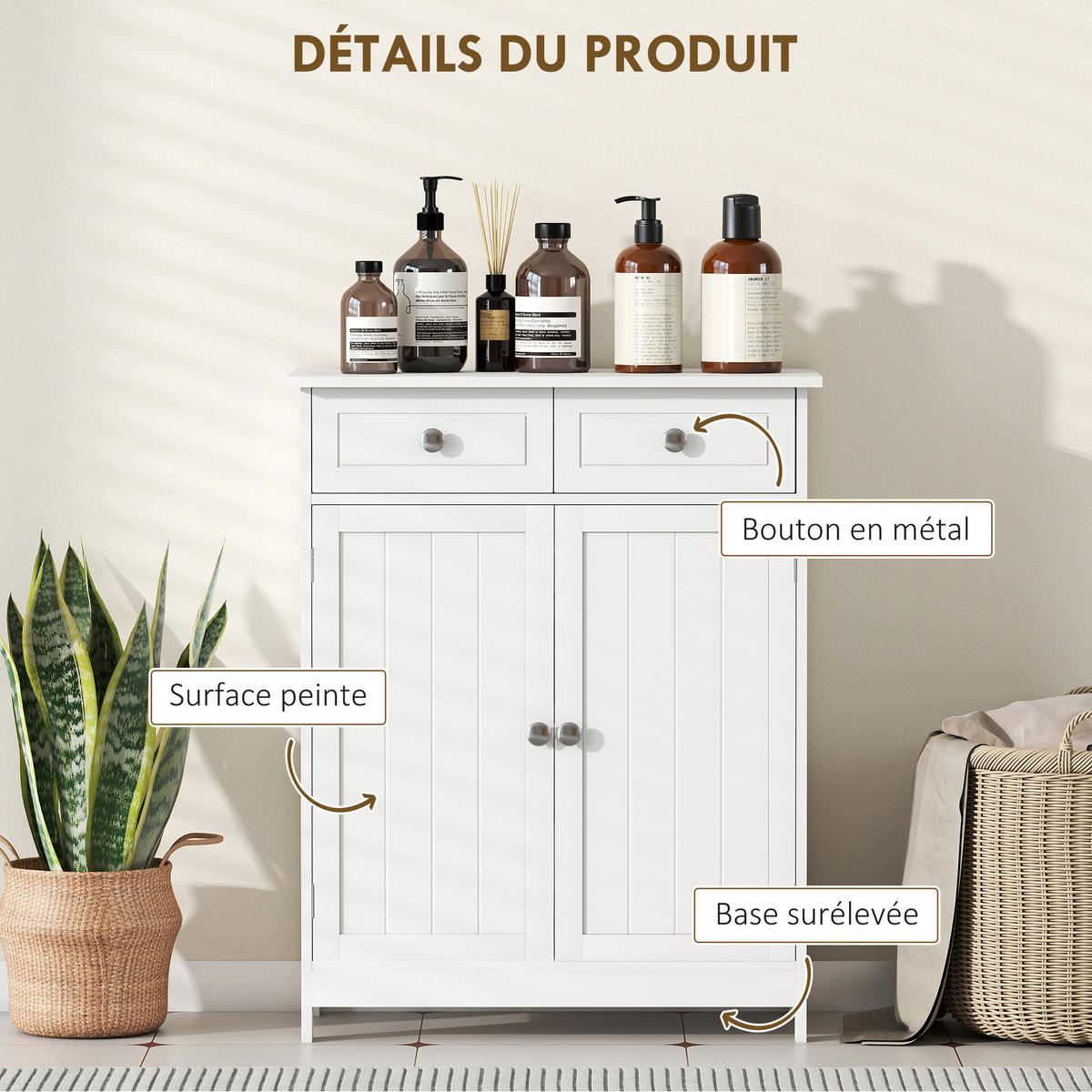 MIDISCHRANK DE-17353 Weiß - Weiß, Holzwerkstoff (30/75/60cm) - ComfortXL