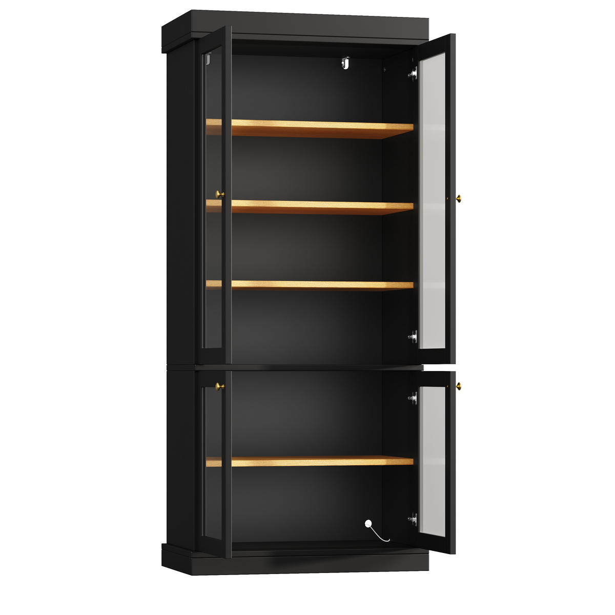 VITRINE LED Glasfront Schwarz - Schwarz, Glas (80/180/40cm) - FLIEKS