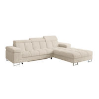 ECKSOFA mit Schlaffunktion Ottomane Rechts COMA L 271x203x79 Beige Cord - Beige, Holzwerkstoff/Textil (203/271cm) - ALTDECOR
