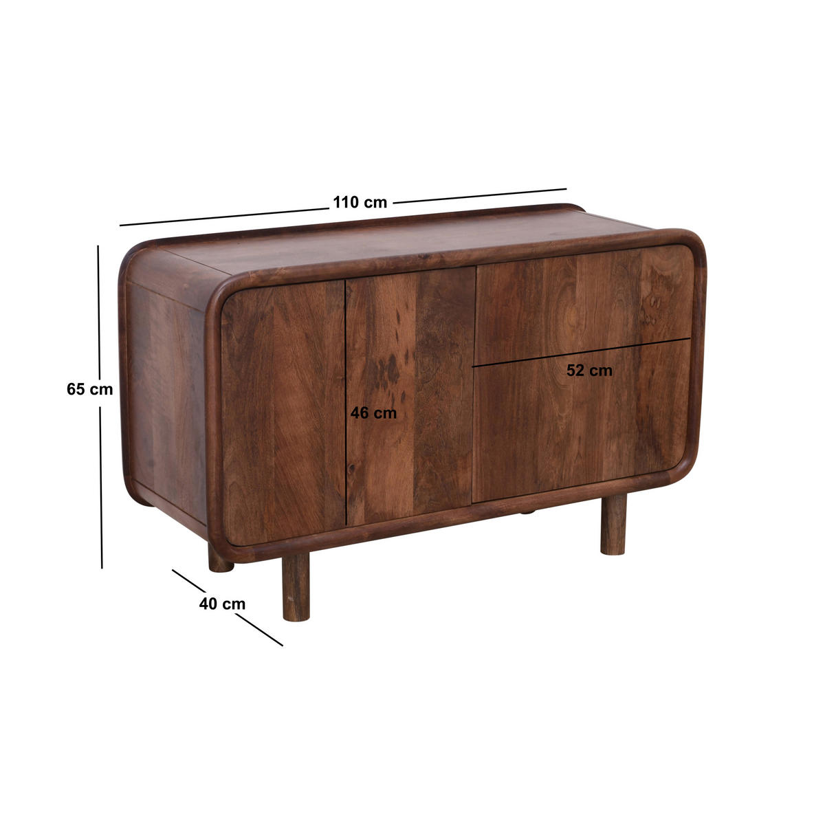 BUFFETSCHRANK Braun - Braun, Holz (110/65/40cm) - Nordlys