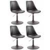 DREHSTUHL 4er Set Kunststoff schwarz - Schwarz, Kunststoff/Metall (48/76/57cm) - CLP
