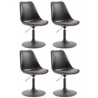 DREHSTUHL 4er Set Kunststoff schwarz - Schwarz, Kunststoff/Metall (48/76/57cm) - CLP