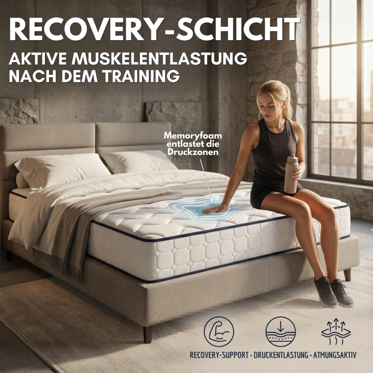 TASCHENFEDERKERNMATRATZE Lena, 180x200cm - Weiß, Textil (180/200cm) - Arensberger