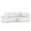 ECKSOFA AVION mit Schlaffunktion Creme im Neve Stoff - Creme/Schwarz, Holz/Holzwerkstoff (253/148cm) - AltaBeds