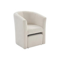 LOUNGE-SESSEL & Hocker - Bouclé-Stoff - Weiß - JOVANA - Weiß, Textil (65/74/64cm) - Vente-Unique