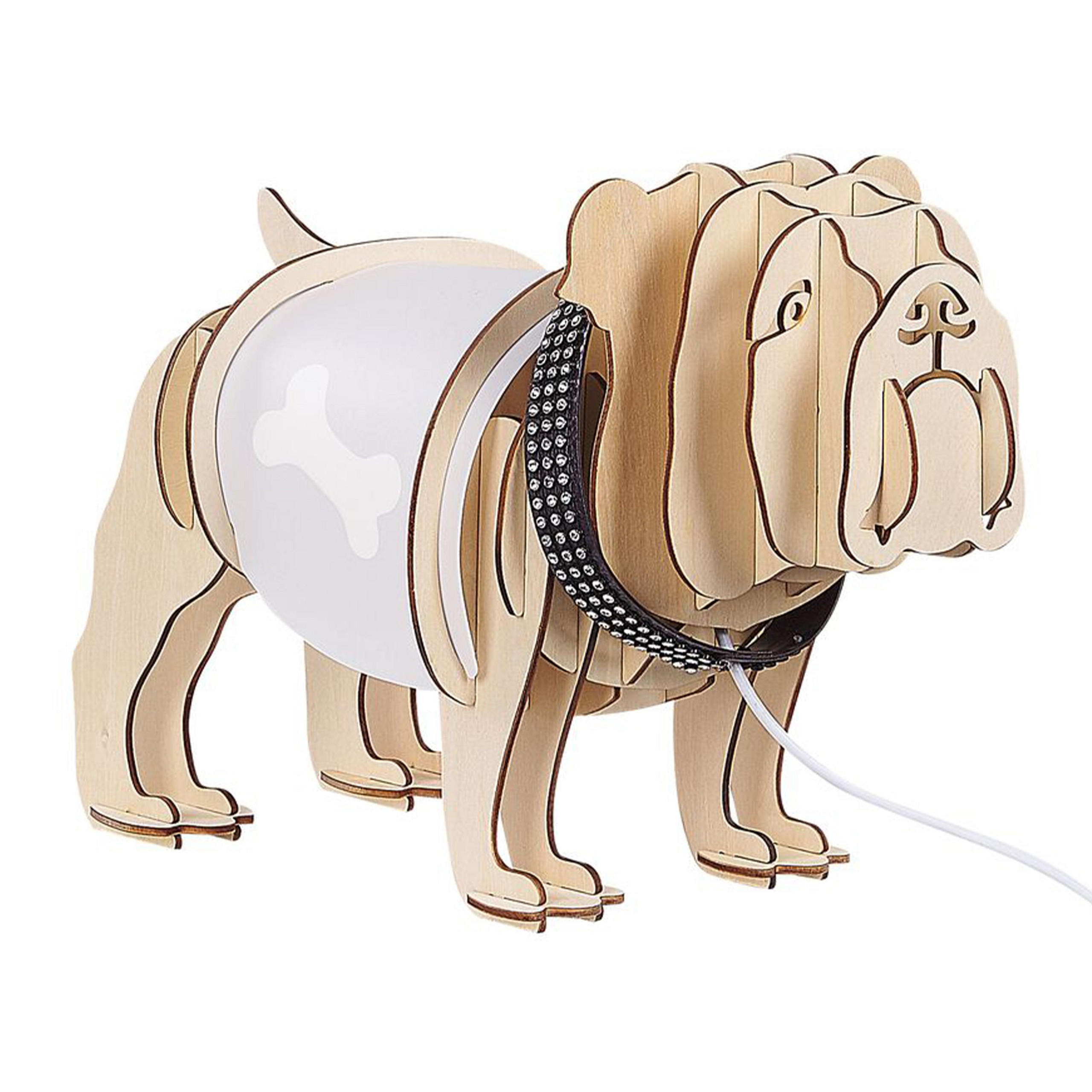 TISCHLAMPE Douce 14/32/22 cm - Hellbraun, Holzwerkstoff (14/32/22cm) - Beliani