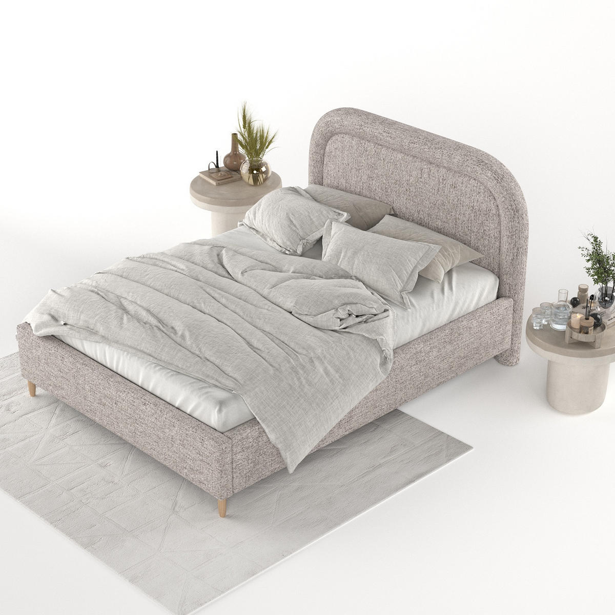 POLSTERBETT Zoya 140/200 cm Beige im Neve Stoff - Beige/Naturfarben, Holz/Holzwerkstoff (140/200cm) - AltaBeds