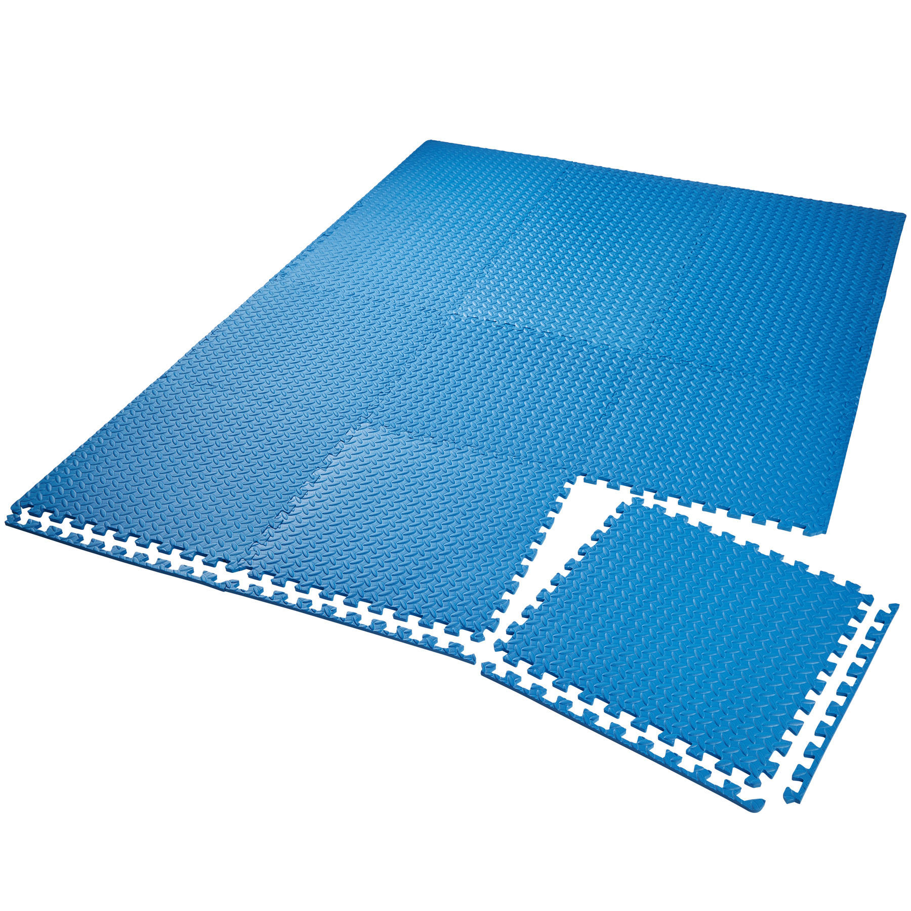SCHUTZMATTENSET ,leichte Reinigung und flexibel erweiterbar,blau - Blau, Kunststoff (124/307cm) - tectake