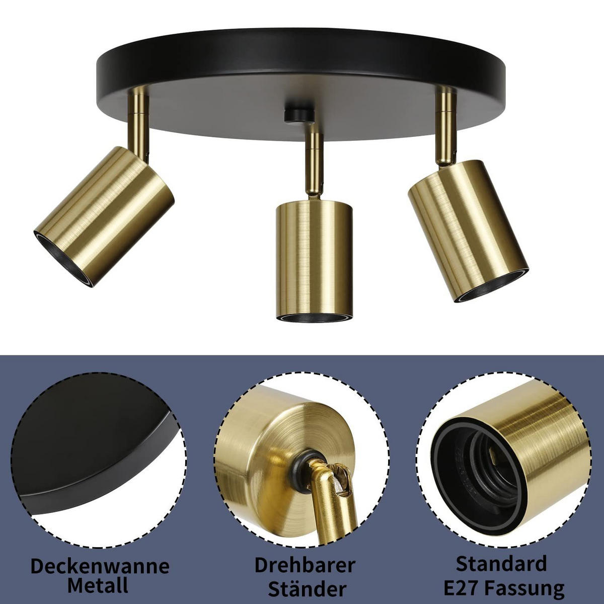 DECKENSTRAHLER Sesshoumaru 26/25/9cm - Goldfarben, Metall (26/25/9cm) - ZMH